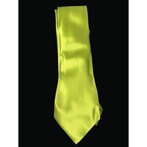 Geoffrey Beene Lime Green Satin Necktie For Men T01 J
